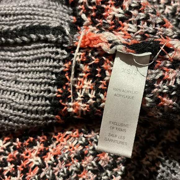 Vintage style oversized Sweater long sleeve acrylic open sweater Sz XS - Picture 7 of 14